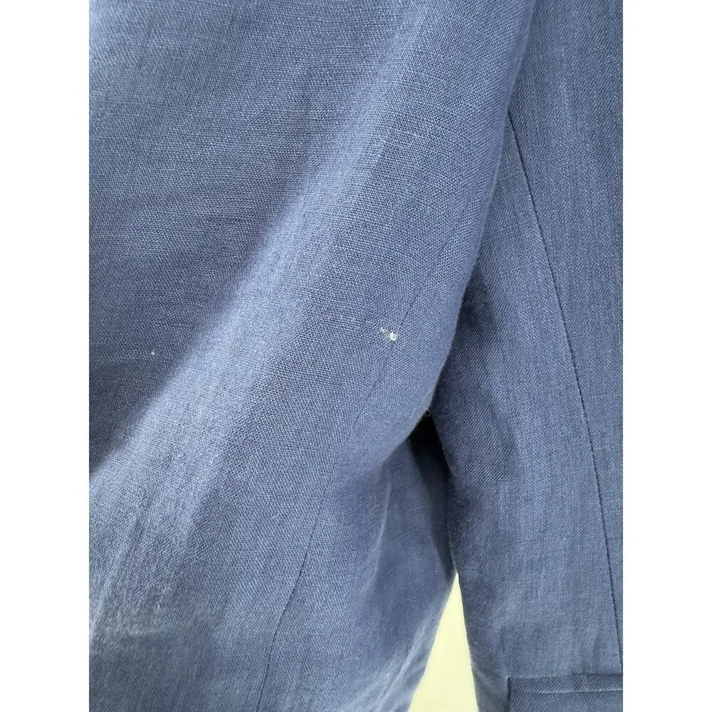 Tommy Hilfiger Mens Modern Fit 100% Linen Sport Coat Blazer 44R Blue - Picture 8 of 9